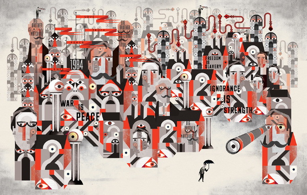 1984 The Graphic Canon 3 Lesley Barnes Illustration #ignorance #eyes #war #illustration #society