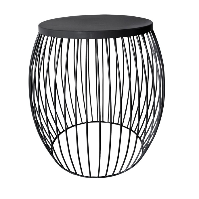 Miami Wire Stool Black 44.5cm x 44.5cm x 47cm