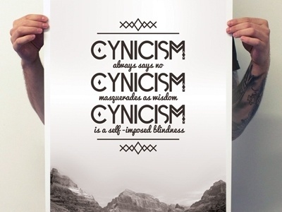 Dribbble - Cynicism Type Poster by Sam Stratton #vintage #poster #typography