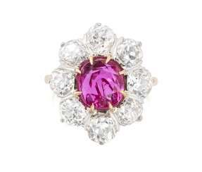 Burmarubin-Diamant-Ring