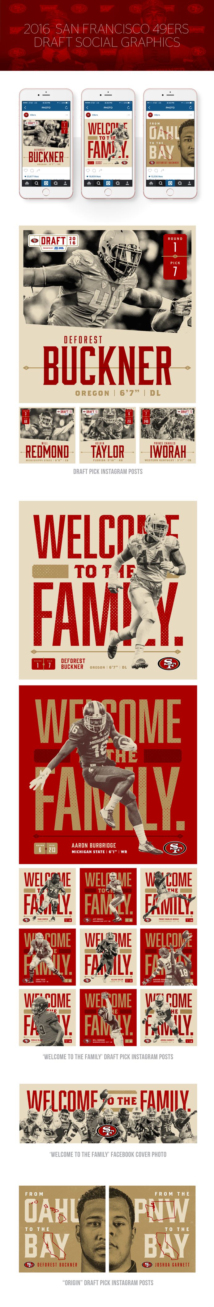 2016 49ers Draft Social Graphics on Behance