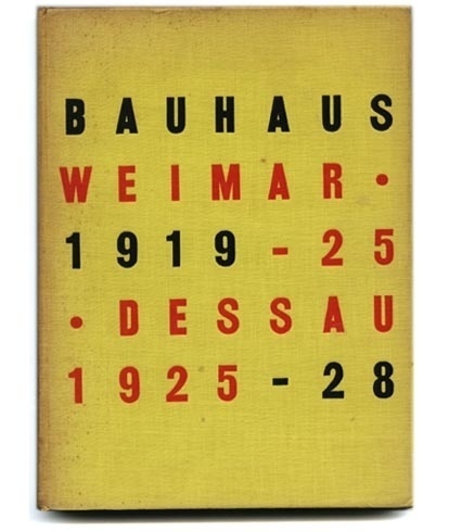 Bayer, Gropius and Gropius [Editors]: BAUHAUS 1919-1928. New York: Museum of Modern Art, 1938. #cover #bauhaus #book #typography