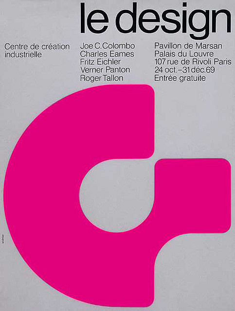 Poster designed by Swiss designer Jean Widmer for Centre de Creation Industrielle. Circa 1969-1972 #poster