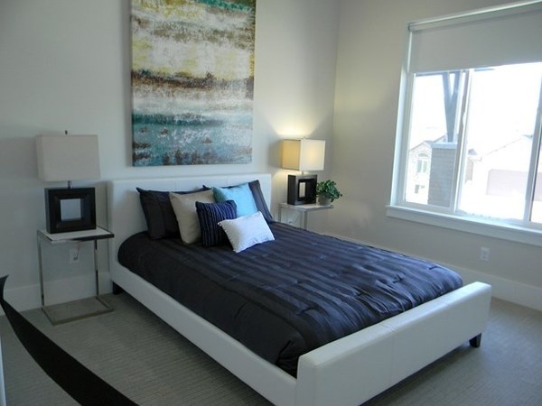 Bedroom with large painting #interior #paintings #bedroom #decor #art #painting