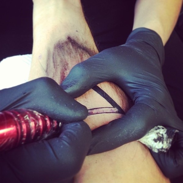 Triangle in progress #ink #black #progress #tattoo #shape #triangle