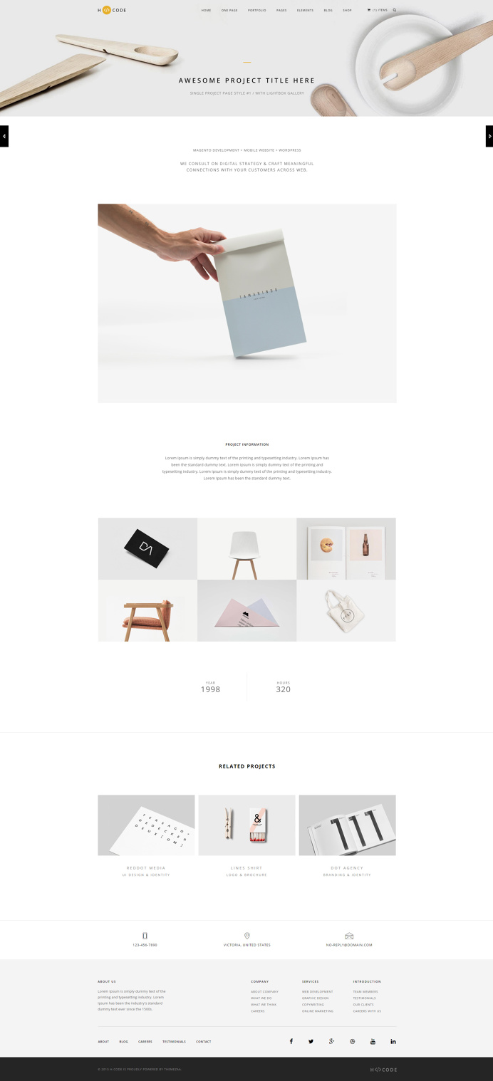 H-Code #Responsive & #Multipurpose #OnePage and #MultiPage #Template For #Portfolio Detail by #ThemeZaa http://goo.gl/ygs4kX