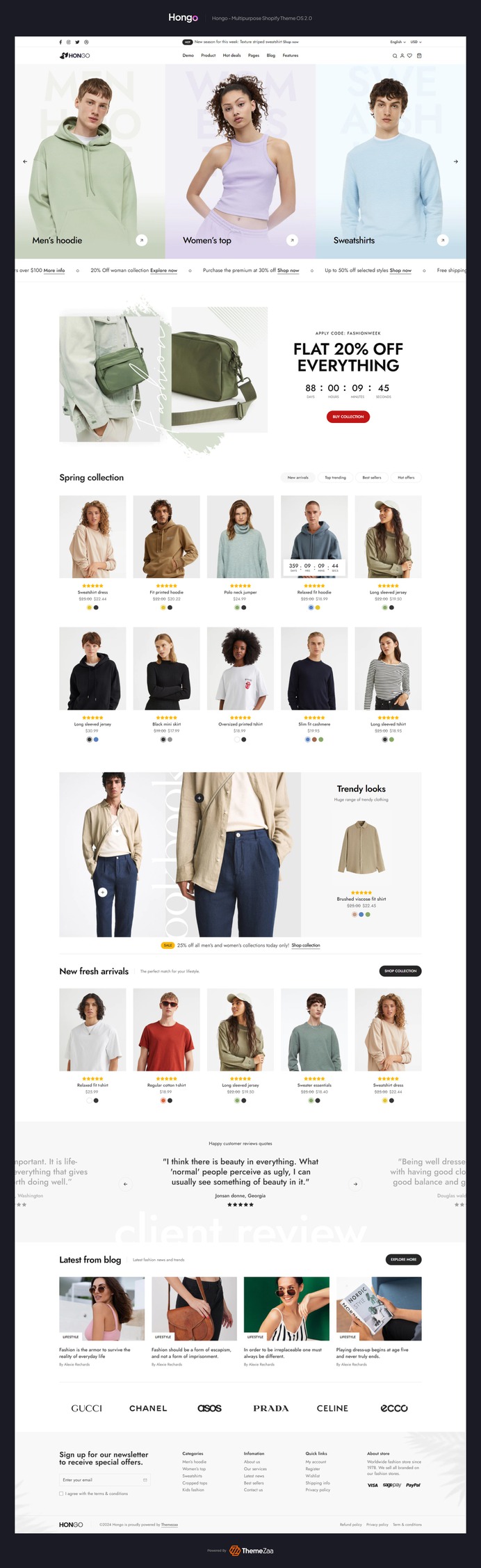 Are you ready to transform your #fashion brand's online presence into a captivating and immersive #shopping experience? Introducing the Fashion Collection #Hongo #Shopify #theme – your ultimate solution for creating a visually stunning and user-friendly online #store. Whether you're launching a new fashion brand or revamping an existing store, Fashion Collection provides the tools and flexibility you need to succeed in today's competitive #e-commerce landscape. Experience the power of Fashion Collection and elevate your fashion brand to new heights.
