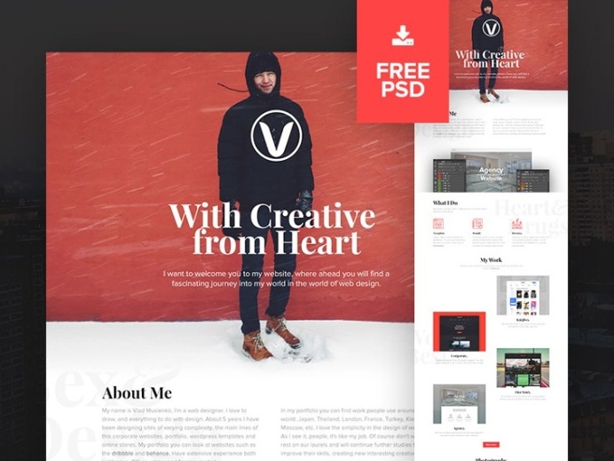 Creative Personal PSD Website Template