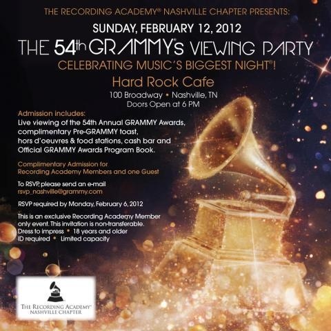 Nashville 54th Annual GRAMMY Awards Telecast Viewing Party | GRAMMY365 #grammy #invitation