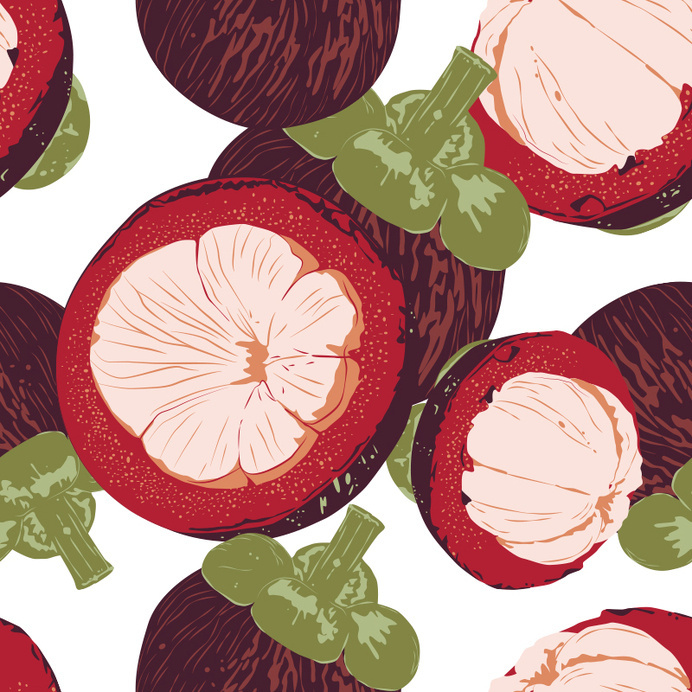 Fruit Pattern. Mangosteen #pattern #fruit #exotic #mangosteen #poland #ukraine