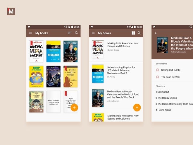 Mobile Book Reader App UI PSD