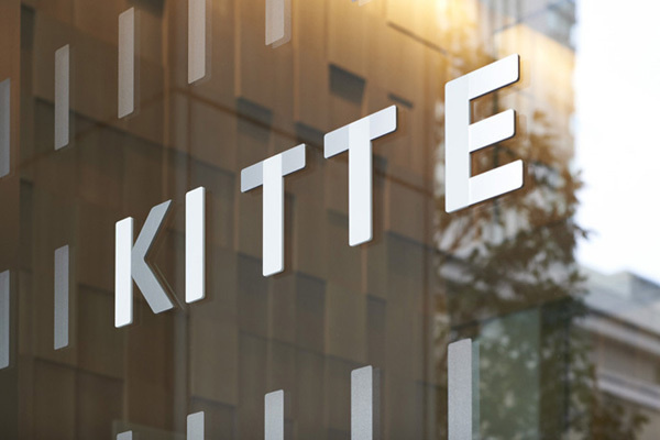 KITTE - Logo and sign system design by Hara Design Institute #window #photo