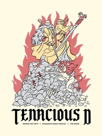 All sizes | Tenacious D | Flickr - Photo Sharing! #sasquatch #tenacious #gig #sword #illustration #demon #fire #poster #music #d
