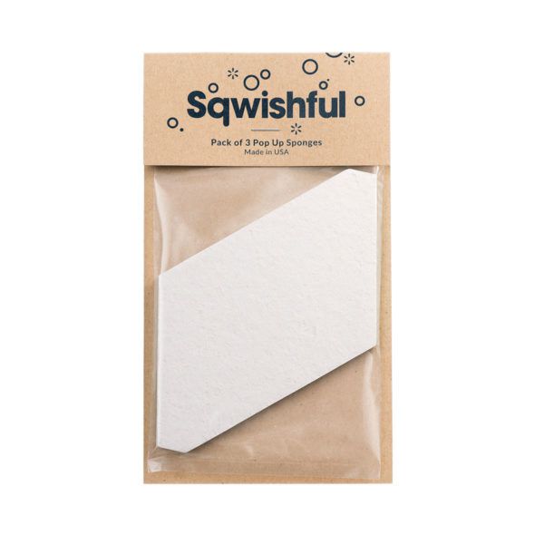 The Sqwishful Sponges are squishy and eco-friendly! They are hand die-cut and manufactured using plant-based, natural materials. They are 100% renewable, 100% biodegradable, and compressed to reduce your carbon footprint.