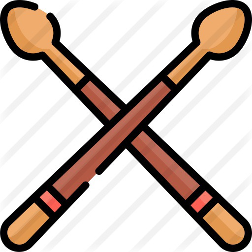 See more icon inspiration related to music and multimedia, drumsticks, percussion instrument, musical instrument, orchestra, drum and music on Flaticon.