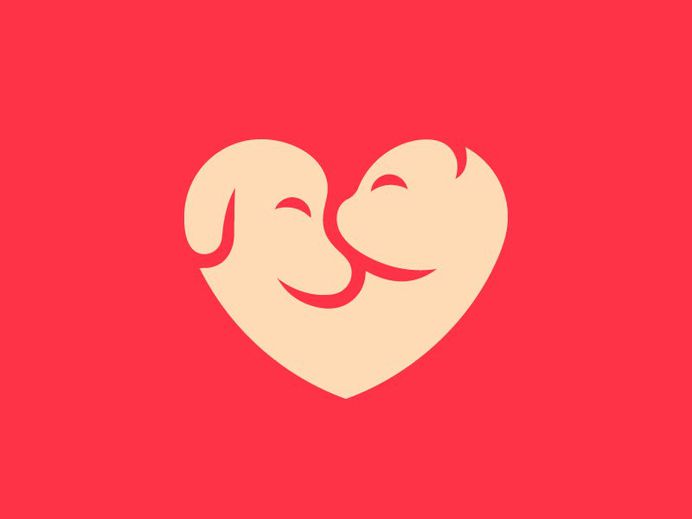 Dog and Cat Love Logo