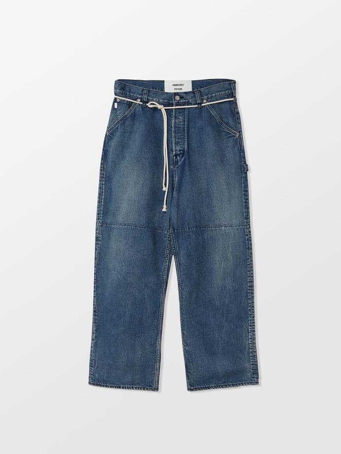DRAWSTRING OVERSIZED DENIM PANTS
