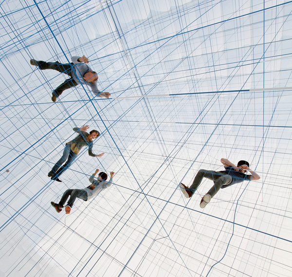 numen/for use installs inhabitable string sculpture inside inflatable bubble #art #installation