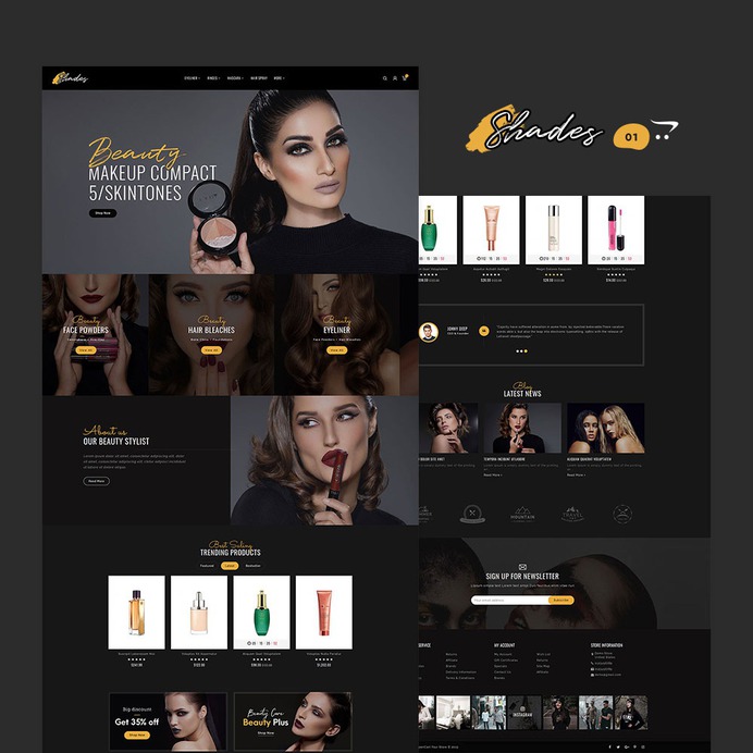 #Shades #Beauty #Cosmetics - #Bridal #Studio - #Opencart #Multipurpose #Responsive #Theme | #TemplateTrip #eCommerce #Website #Design #Template