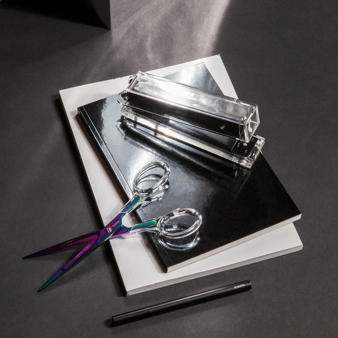 Lucite Stapler - IPPINKA The Lucite Stapler is a chic and minimalist stapler that joins your papers in style. It features a clean-cut aesthetic with black details all in an acrylic casing. It's a beautiful addition to your workspace without sacrificing functionality.