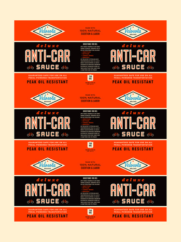 Aesthetic Apparatus: ANTI CAR SAUCE #packaging #bike #typography