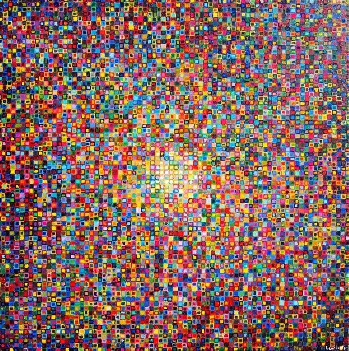 Satori by Leon Lester | {medium} | #design #pixel #grid #illustration #art #painting #squares