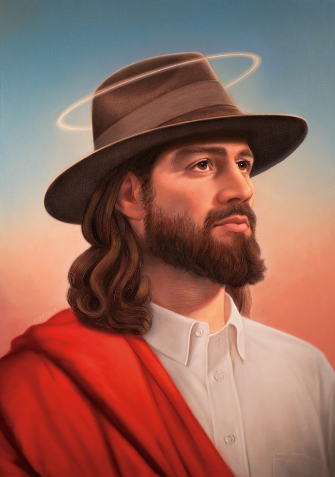 Jesus Fedora for GQ illustration by Tim O'Brien