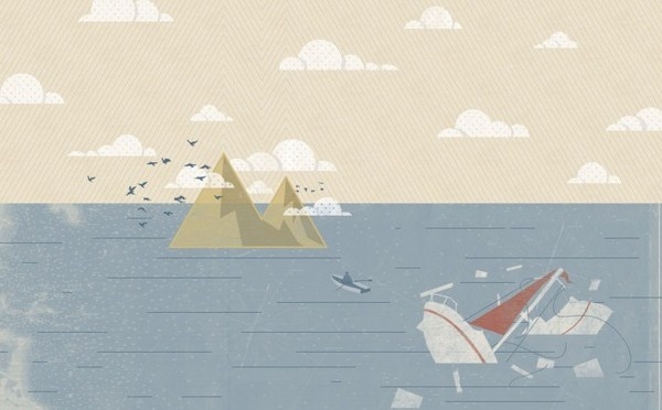 This Has Everything To Do With Surfing: We Dream of Island #wreck #water #surfing #noa #island #illustration #birds #ship #boat #stain #joy #magazine #emberson