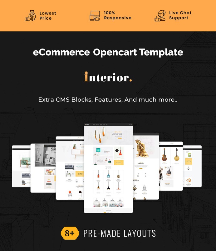 #Interior #Home #Decor #Furniture #Crafts - #Opencart #MultiPurpose #Responsive #Theme | #TemplateTrip #eCommerce #Website #Design #Template