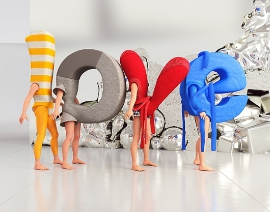 Love 3D on Typography Served #costumes #photography #love #typography
