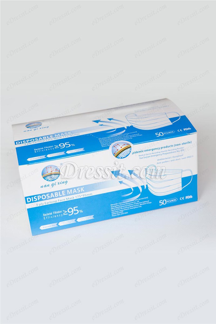 50pcs Disposable Non-woven Face Mask Filtration Efficiency ≥ 95% (Mask005)