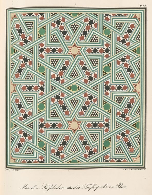 Mosaik-Fussböden aus der Taufkapelle zu Pisa #symmetry #print #color #pattern
