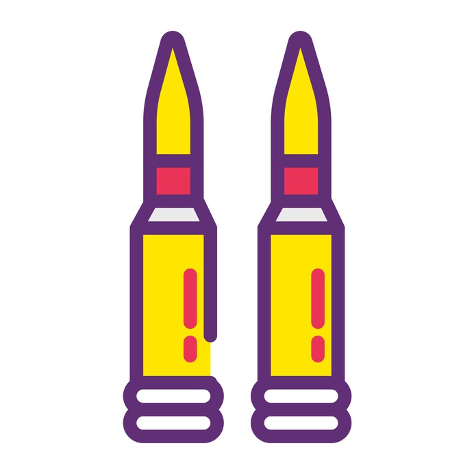 See more icon inspiration related to gun, shoot, bullet, war, shot, ammunition, miscellaneous, cartridge, bullets, crime, weapon and security on Flaticon.