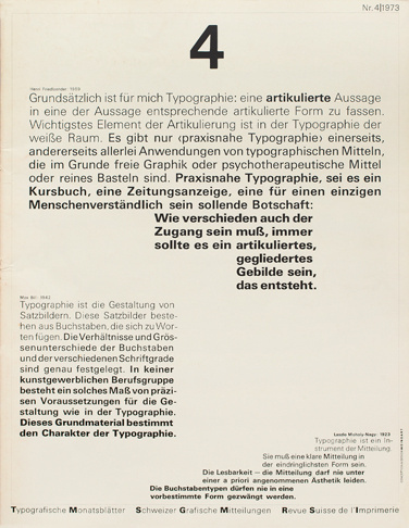 Cover from 1973 issue 4 Typographische Monatsblätter Wolfgang Weingart #cover #tm #wolfgang