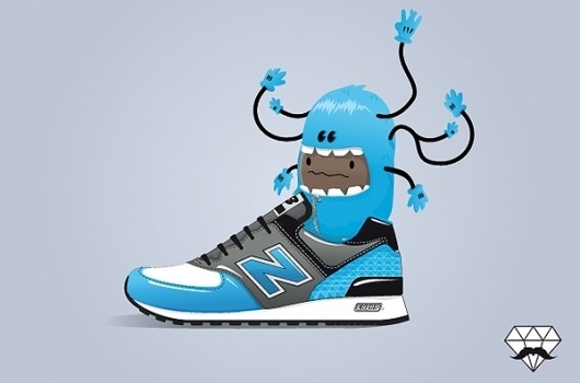 Sneaker's lover on the Behance Network #trainer #shoe #illustration #balance #character #new