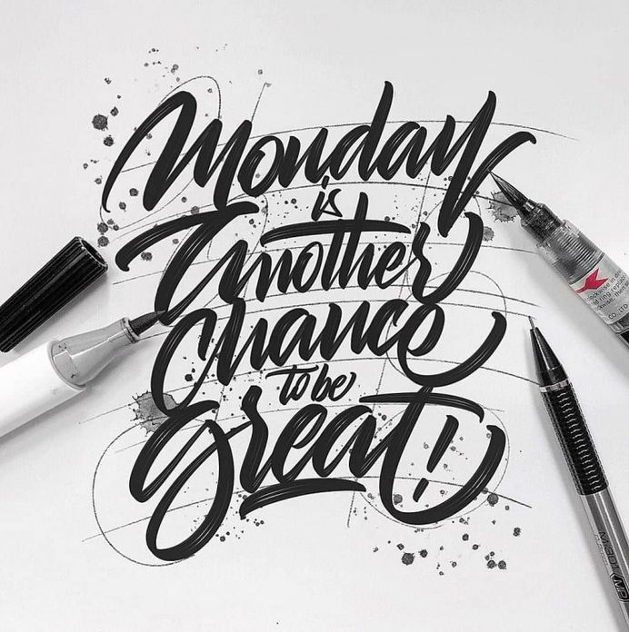 Monday is your fresh start, go ahead and crush your week. Lettering by @luislili