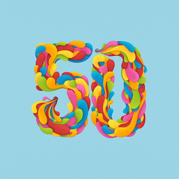50 on Behance #50 #illustration #lettering #birthday