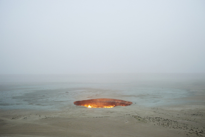 The gaping flame-filled crater has been this way since 1971, when Soviet geologists tapped into a cavern of natural gas and decided to burn