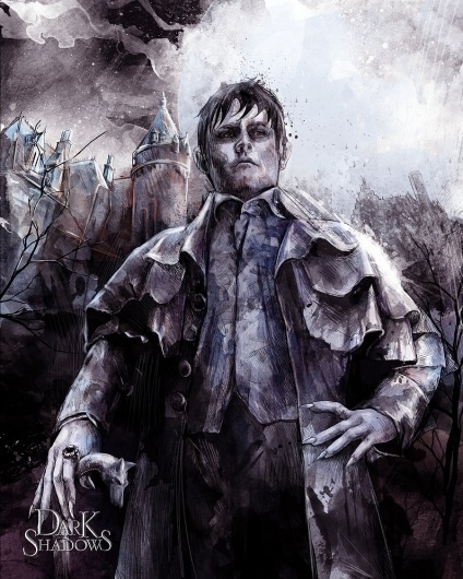 The Dark Shadows. Bright Moon by ~vadns #shadows #depp #illustration #johnny #art #watercolor #dark