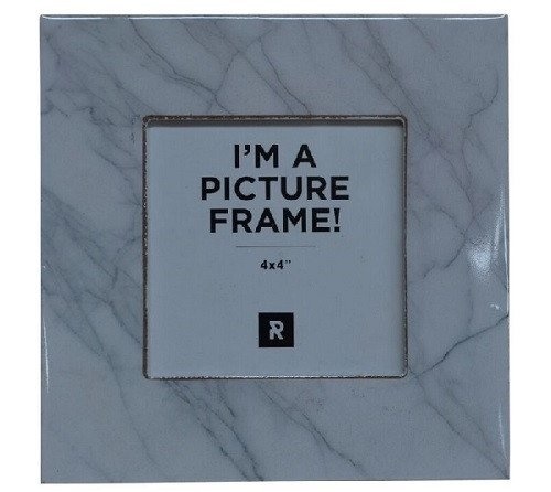 Marble Look Photo Frame White 16cm x 16cm