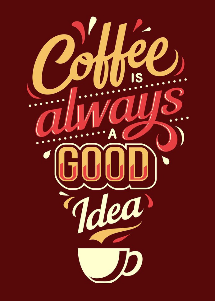 "Coffee" Poster Print on metal by Sam Kal