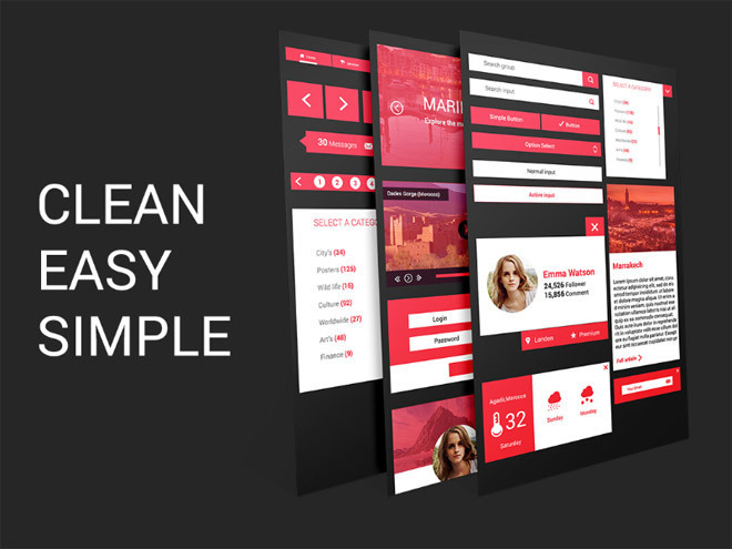 Groom : Free Clean and Simple UI Kit PSD