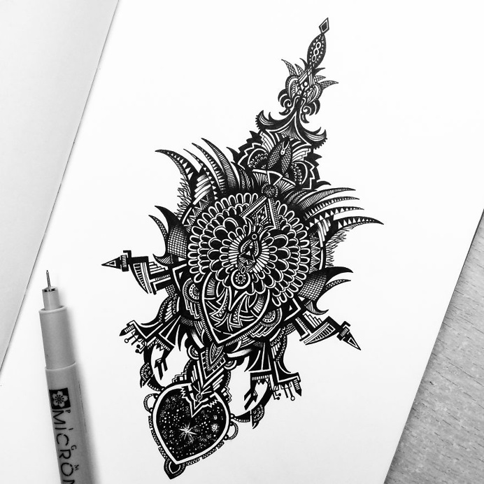 Black and White Detailed Drawing Art by Pavneet Sembhi #drawing #pecil art #artwork #illustration