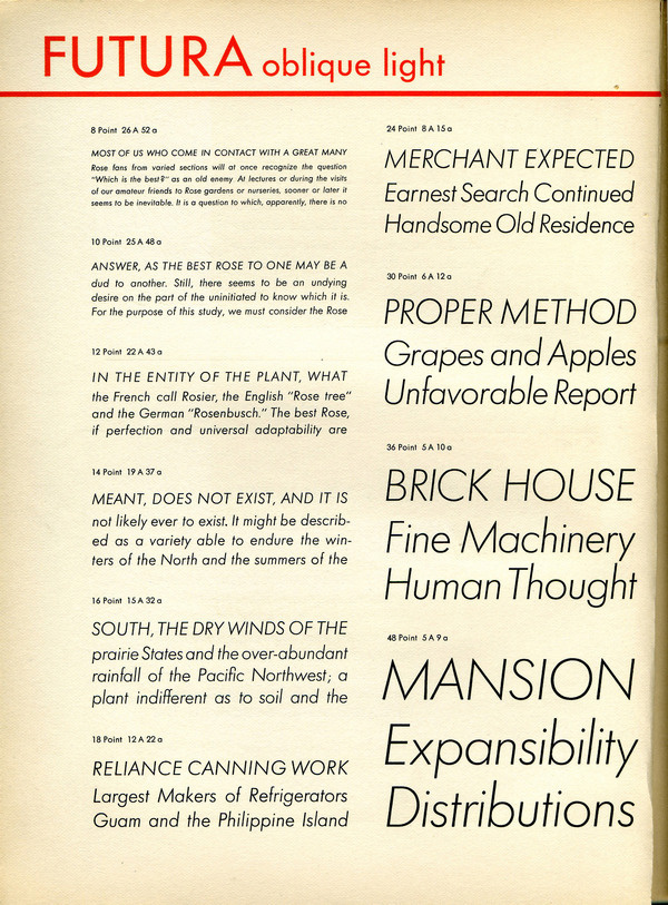 Futura light italic type specimen #type #specimen #typography