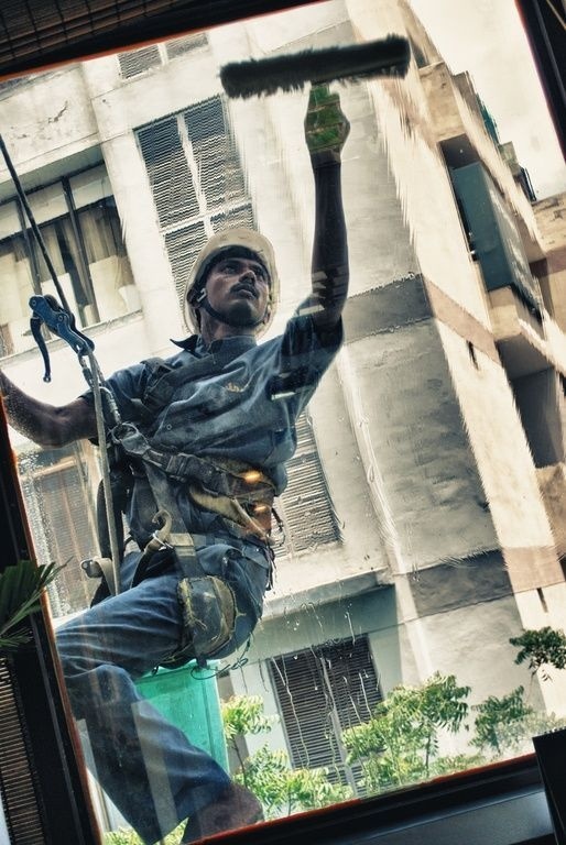 www.infectedgallery.com #window #cleaning #hanging #cleaner