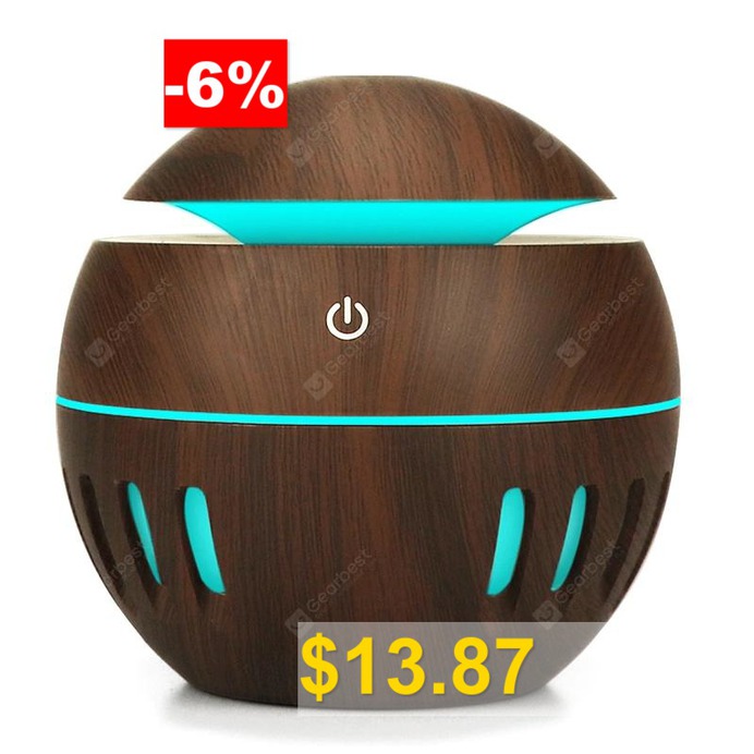 New #Mini #USB #Humidifier #Aromatherapy #Aroma #Essential #Oil #Diffuser #130ML #- #DEEP #BROWN