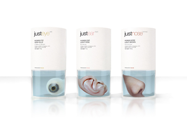 Packaging example #706: PACKAGING FOR HUMAN ORGANS #nose #packaging #organs #eye #human #ear