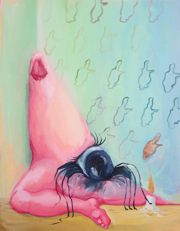 Saying no to ghosts , oil on canvas, 28 x 22 inches, 2016