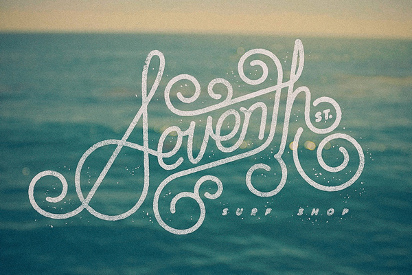 Seventh St. Surf Shop #logo #lettering #vintage #texture