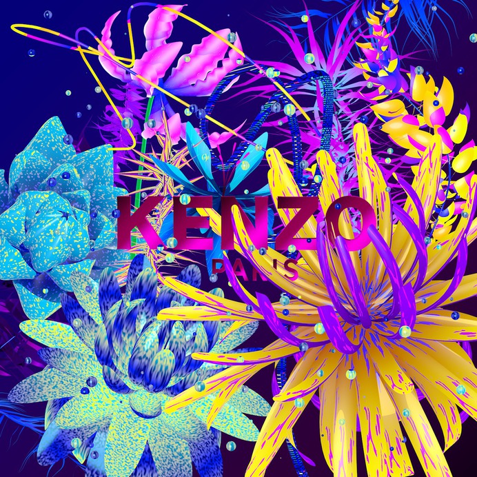 Kenzo flowers, experimental graphics designed by Andrei Robu www.robu.co
